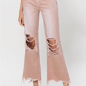 Women's Distressed Pink Jeans